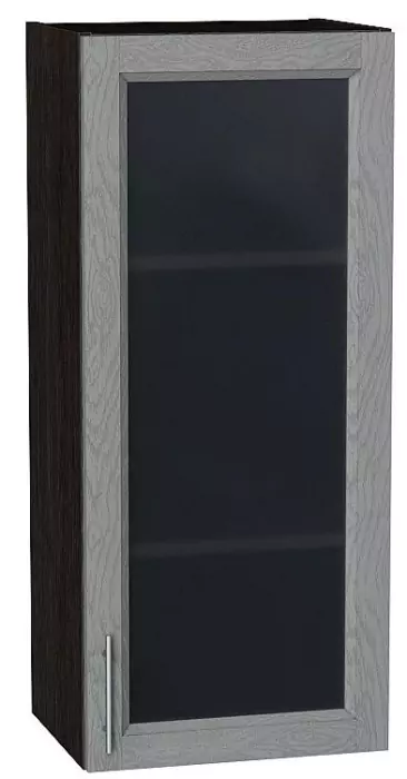 Шкаф верхний с 1-ой остекленной дверцей Сканди 920х400 Grey Softwood/Венге