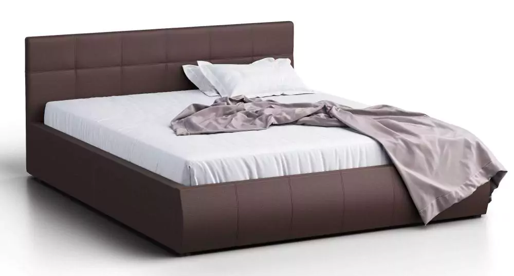 Кровать двуспальная Афина 160 с ПМ коричневая