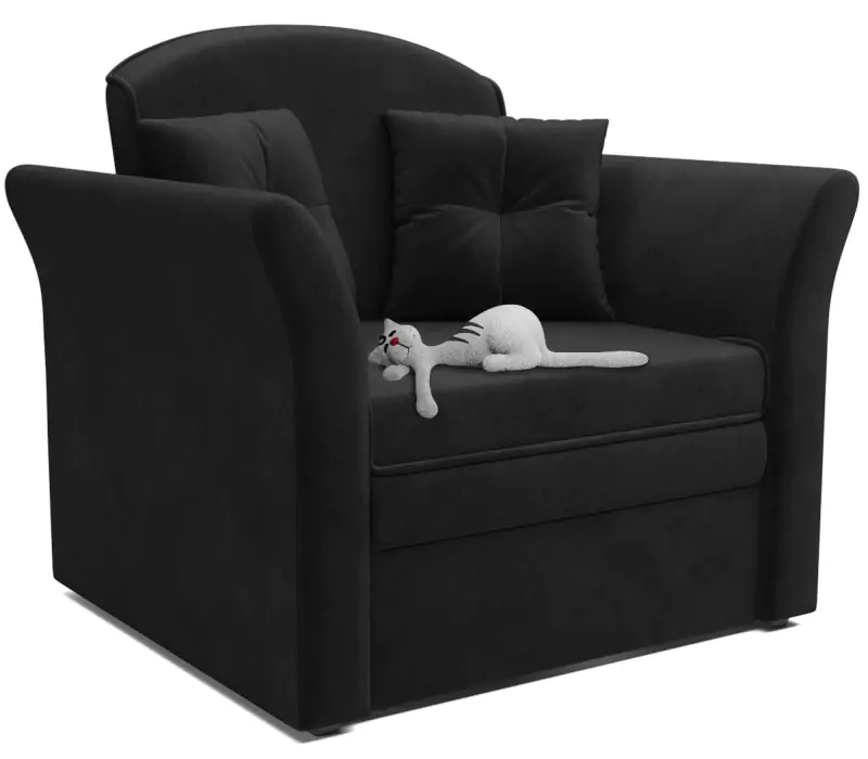 Кресло-кровать Малютка №2 (Велюр чёрный НВ-178 17)