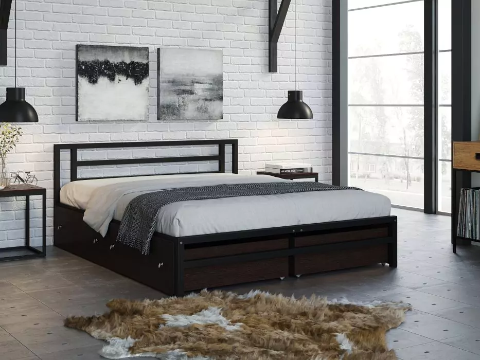 Двуспальная кровать Титан (с ящиками)