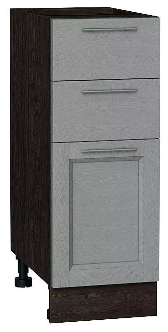 Шкаф нижний с 3-мя ящиками Сканди 300 Grey Softwood/Венге