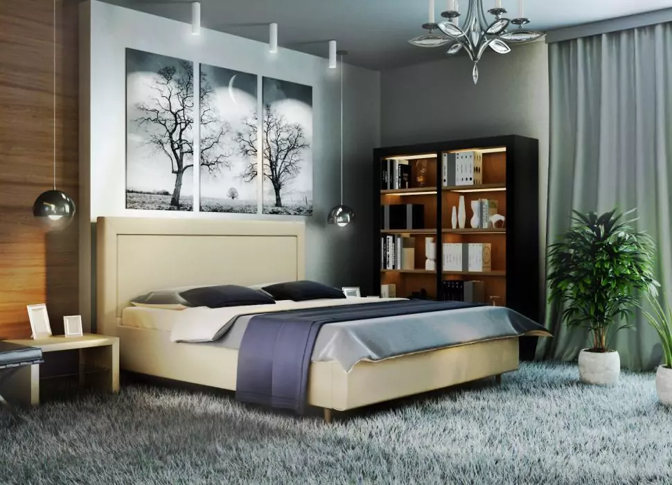 Кровать двуспальная Афина с подъемным механизмом дизайн 22