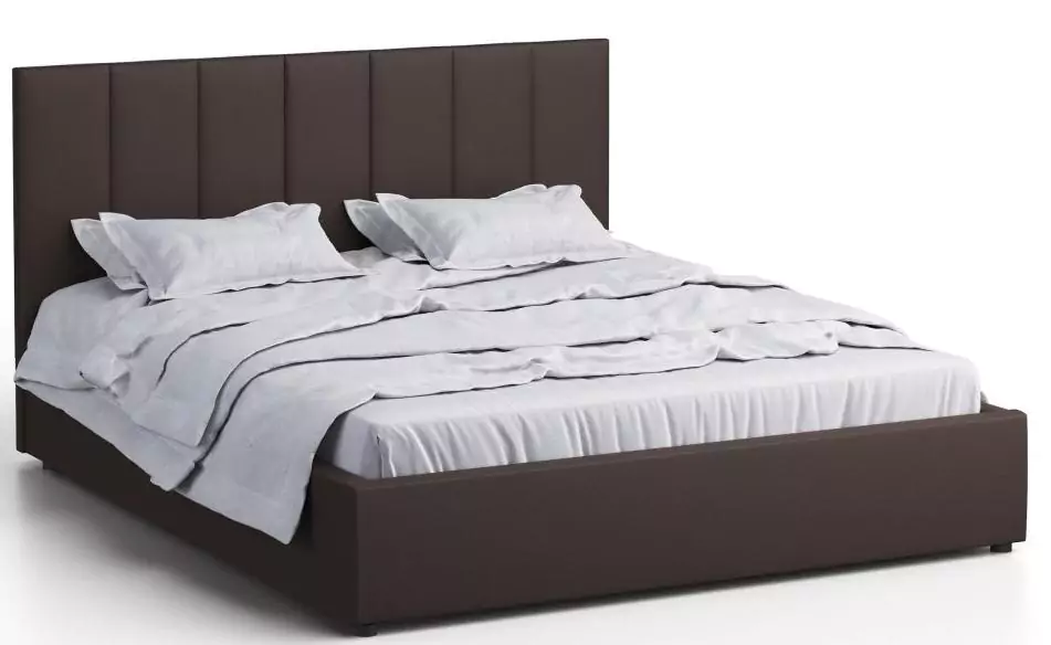 Кровать двуспальная Афина 3 180 с ПМ экокожа коричневая