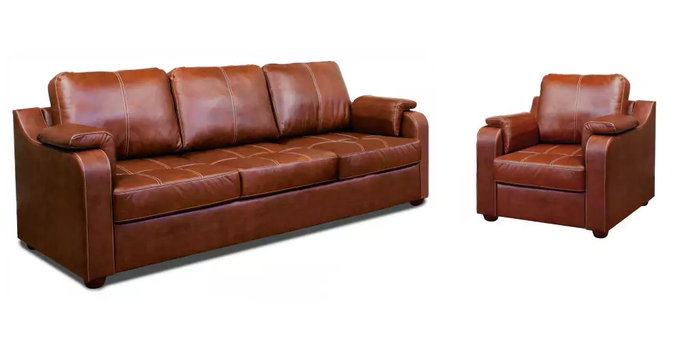 Комплект кожаной мебели диван и кресло Берета 1