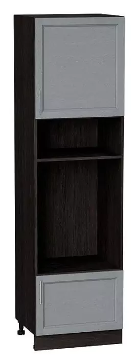 Шкаф пенал под бытовую технику с 1-ой дверцей и ящиком Сканди 606 (для верх шкафов выс 720) Grey Softwood/Венге