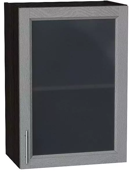 Шкаф верхний с 1-ой остекленной дверцей Сканди 720х500 Grey Softwood/Венге