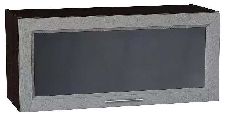 Шкаф верхний горизонтальный остекленный Сканди 800 Grey Softwood/Венге