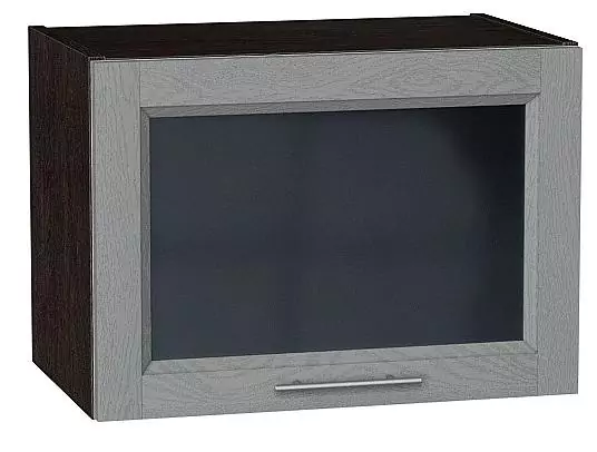 Шкаф верхний горизонтальный остекленный Сканди 500 Grey Softwood/Венге