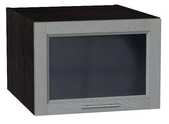 Шкаф верхний горизонтальный остекленный с увеличенной глубиной Сканди 500 Grey Softwood/Венге