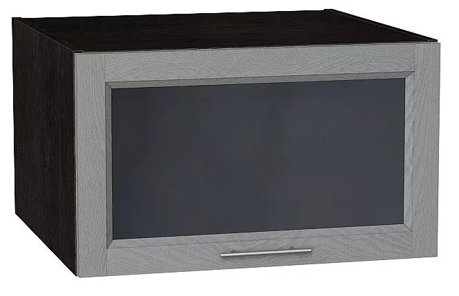 Шкаф верхний горизонтальный остекленный с увеличенной глубиной Сканди 600 Grey Softwood/Венге
