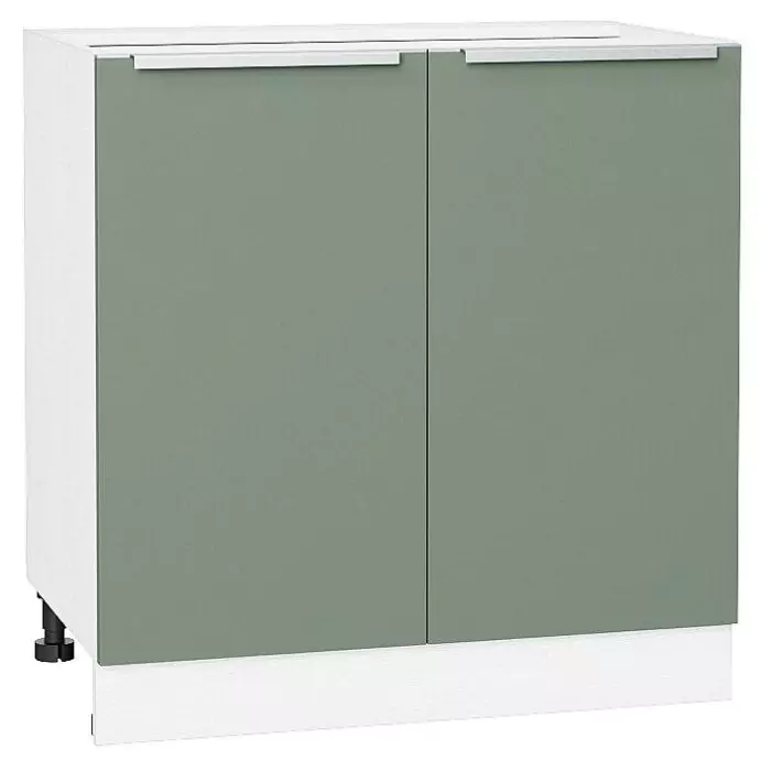 Шкаф нижний с 2-мя дверцами Фьюжн 800 Силки Мятный/Белый