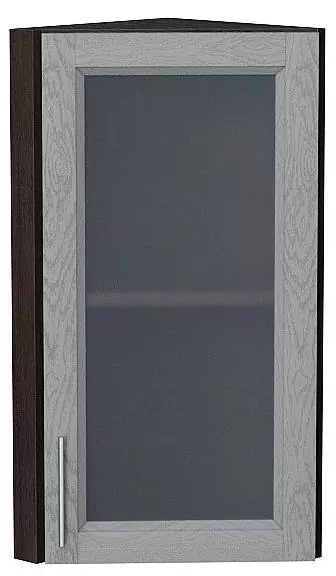 Шкаф верхний торцевой остекленный Сканди Grey Softwood/Венге