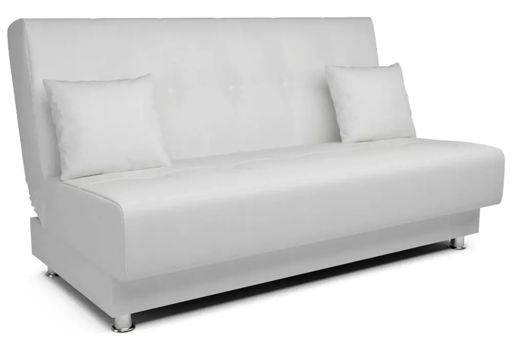 Прямой диван Мария - экокожа белая