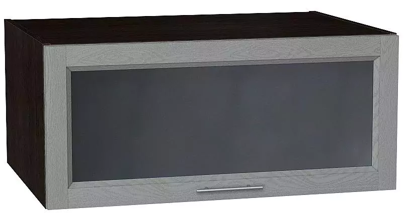 Шкаф верхний горизонтальный остекленный с увеличенной глубиной Сканди 800 Grey Softwood/Венге