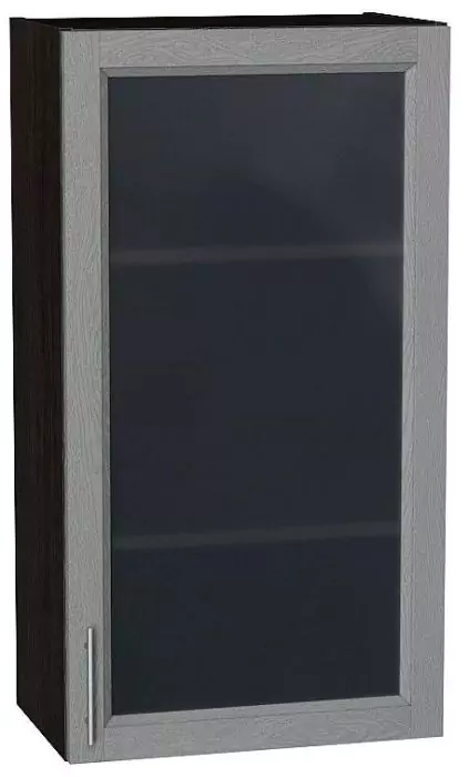 Шкаф верхний с 1-ой остекленной дверцей Сканди 920х500 Grey Softwood/Венге
