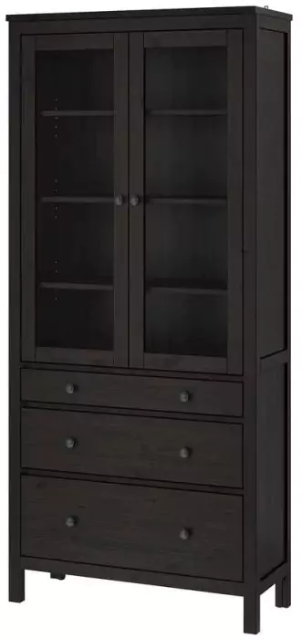 Шкаф-витрина с 3 ящиками HEMNES дизайн 1