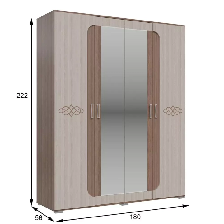 ф54/гранд Спальня Пальмира дизайн 1 шкаф размеры