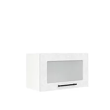 Шкаф верхний горизонтальный со стеклом ШВГС 600 Нувель (бетон белый) 