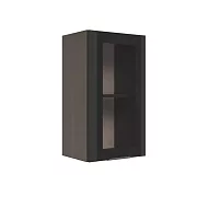 Шкаф верхний со стеклом ШВС 400 Норд (софт черный) 