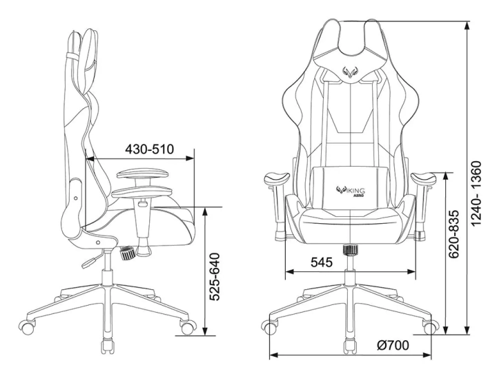 Кресло игровое Бюрократ VIKING 5 AERO, Черный