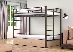 Кровать двухъярусная Валенсия 120 твист (с ящиком) Кровати без механизма Белый 