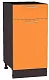 Шкаф нижний с 1-ой дверцей и ящиком Валерия-М 400 Оранжевый глянец/Венге, Оранжевый