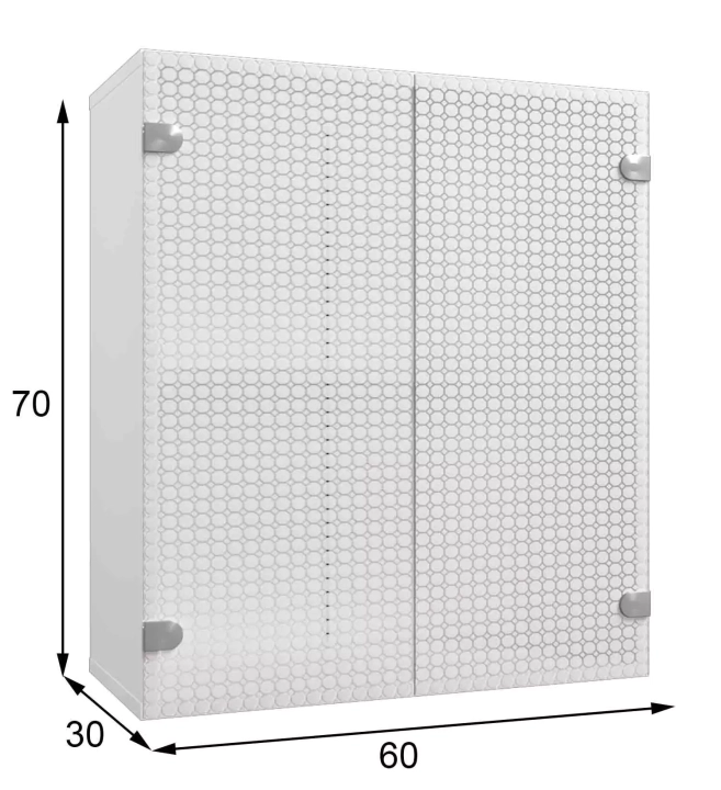 Шкаф 60 Люкс витрина соты, Белый