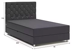 Тахта Шармэль Люкс 90 рогожка/экокожа Подъемный Черный