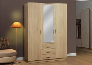 Шкаф комбинированный трехдверный с зеркалом арт54
