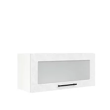 Шкаф верхний горизонтальный со стеклом ШВГС 800 Нувель (бетон белый) 