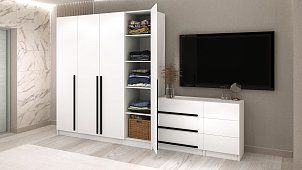 Комплект в гостиную Бастион 3.3 м Белый 