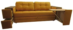 Прямой диван Каскад с ящиками и столиком
