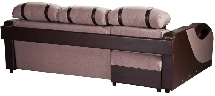 ф0 Угловой диван-кровать Визит светло-коричневый, тёмно-коричневый